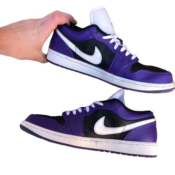NIKE Air Jordan 1 Low Court Purple Black Size 10 - Picture 3 of 11